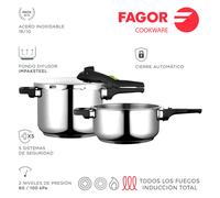 Fagor rapid xpress olla a presión súper rápida, acero inoxidable, t
