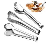 Fahibin 3 pcs pinzas de ensalada de acero inoxidable, Pinzas de Cocina Multifuncionales de Acero Inoxidable, Pinzas de Carne Kitchen Tong,para Asar, Filetes, Barbacoas