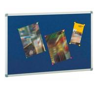 Faibo Tablero de anuncios de corcho tapizado en textil gris 90x120cm con marco de aluminio