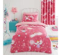 Fairy Amigos Funda Edredón Individual Juego Floral Ropa de Cama Dos Caras Niña ,