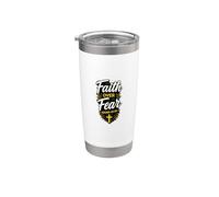 Faith Over Fear Christian Cross Bible Versículo Faith Design Vaso térmico de acero inoxidable de doble pared