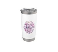 Faith Over Fear Christian Shirt Purple Christian Faith Vaso térmico de acero inoxidable de doble pared
