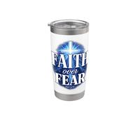 Faith Over Fear Phil 4:13 Cruz cristiana versículo bíblico Vaso térmico de acero inoxidable de doble pared