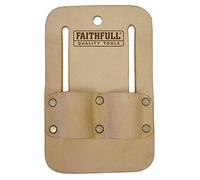 Faithfull Porte chafaudage double boucle en cuir brun clair pour ceinture à outils