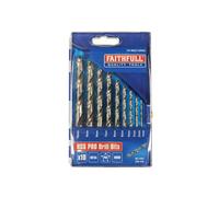 Faithfull Profesional HSS Espiral Broca Set, 10 Piezas (1 - 10mm) FAIMSET10P