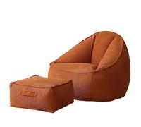 FAJNUZI2024 Puf pequeño para Dormitorio Sofá Perezoso, puf for relajación, Adecuado for Dormitorio, Sala de Estar, balcón(Bruin)