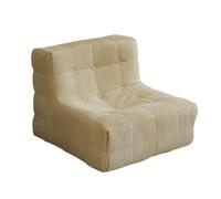 FAJNUZI2024 Puf pequeño para Dormitorio Sofá Perezoso reclinable for Sala de Estar, balcón, sofá pequeño Individual, sillón Tatami(Blanco)