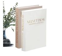 Fake Book Deko 2 unidades, cierre magnético, objeto decorativo moderno | Juego de libros decorativos, falso con cierre, aspecto elegante, salón, oficina, mesa de café, aparador, estantería