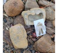 Fake Rock Key Hider - Juego de 3 compartimentos secretos de resina | Juego de 3 unidades, aspecto realista de piedra, oculta llaves de repuesto, tapa segura, mezcla en el jardín