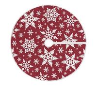 Falda Árbol Navidad Patrón Rojo De Copo De Nieve Cubre Pie Navideño L