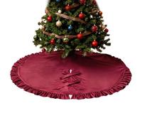 Falda De Árbol De Navidad | 132 Cm Alfombra con Volantes Decorativa,Alfombra Grande De Terciopelo con Volantes para Árbol De Navidad | para Otoño, Granja, Exterior, Vacaciones, Casa Embrujada,