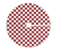 Falda De Árbol De Navidad Cuadros Rojos Y Blancos Manta De Árbols S | Cubre Pie Árbol de Navidad Decoraciones Alfombra Árbols Para Navideña