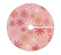Falda De Árbol De Navidad Patrón De Copos De Nieve De Coral L | Alfombra Árbols Decoración Cubre Pie Árbol de Navidad Para Navideña