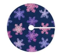 Falda De Árbol De Navidad Patrón De Copos De Nieve Morados Y Rosados L | Cubre Pie Árbol de Navidad Decoración Alfombra Árbols Para Navideña