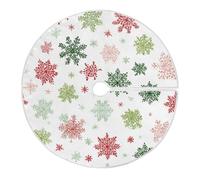 Falda De Árbol De Navidad Patrón De Copos De Nieve Rojos Y Verdes L | Manta de árbols Estetico Cubre Pie Árbol de Navidad Para Fiesta
