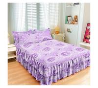 Falda de Cama de 150/180/200 cm, Funda de edredón con sábana de Lino, tamaño Individual, matrimonial, Queen y King.(Color-13,200x220x40cm 1pc)