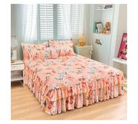 Falda de Cama de 150/180/200 cm, Funda de edredón con sábana de Lino, tamaño Individual, matrimonial, Queen y King.(Color-05,120x200x40cm 1pc)