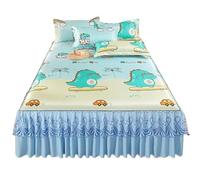 Falda de Cama de Verano Estilo Colcha de Encaje, Conjunto de Tres Piezas, Funda de Cama, sábana Protectora for colchón(Color-06,180X220cm 3pcs)