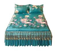 Falda de Cama de Verano Estilo Colcha de Encaje, Conjunto de Tres Piezas, Funda de Cama, sábana Protectora for colchón(Color-19,180X220cm 3pcs)