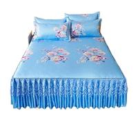 Falda de Cama de Verano Estilo Colcha de Encaje, Conjunto de Tres Piezas, Funda de Cama, sábana Protectora for colchón(Color-05,180X200cm 3pcs)