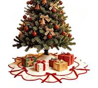 Faldas para árbol de Navidad, alfombra rústica antideslizante de felpa con | Esterilla de suelo para el árbol de Navidad para el hogar, fiesta, vacaciones, hall de entrada, terraza y cocina, comedor