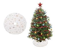 Faldón para Árbol de Navidad Pequeño, 38cm Mini Cubre Pie de Árbol, Felpa Falda Arbol, Base de árbol de Navidad Falda Redondas, para Mini Decoración del Arbol de Navideños (Blanco-E)
