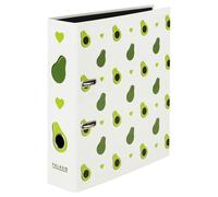 Falken Archivador con diseño de aguacate, fabricado en Alemania, 8 cm de ancho, DIN A4, espejo interior negro, funda exterior laminada brillante, 1 unidad