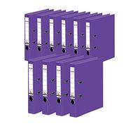 Falken - Archivador de plástico (10 unidades, formato DIN A4, tamaño A4, 10 unidades), color morado