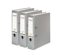 Falken - Archivador de plástico vegano (3 unidades, 8 cm de ancho, DIN A4), color gris