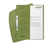 Falken - Juego de 50 carpetas de cartón reciclado con media tapa frontal y encuadernación para DIN A4, color verde