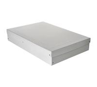 FALKEN Original PureBox Pro Made in Germany. 100 mm de alto, DIN A2, DIN ISO 9706, DIN ISO 16245-A. Caja de almacenamiento con tapa, sin ácidos, resistente al envejecimiento, adecuada para archivar