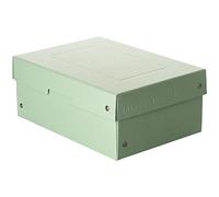 FALKEN PureBox - Caja de almacenaje con tapa (100 mm de alto, DIN A5, cartón resistente, vegano), color verde