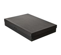 Falken PureBox Negro, 100 mm de Alto, DIN A2 - Caja de Almacenamiento Con Tapa de Cartón Reciclado Estable, Ángel Azul, Vegano - Multiusos Para Regalo y Transporte