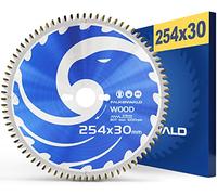 FALKENWALD ® Hoja de sierra 254 x 30 para madera - 254 x 30 hoja de sierra circular con dientes 80 HM - Compatible con Bosch GTS 10 XC, PTS 10 sierra circular y sierra metabo KGS 254 M - Hoja de