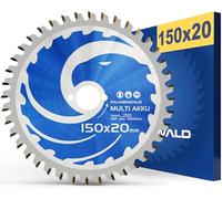 FALKENWALD ® - Hoja de sierra circular 150 x 20 mm ideal para sierras en madera, metal y aluminio incluye anillo de 10/16 mm - Compatible con Bosch PKS 18 LI, Makita DCS553Z, Einhell TE-CS 18 Li