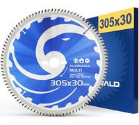 FALKENWALD - Hoja de Sierra Circular 305 x 30 mm - Ideal para Madera - Metal y Aluminio - Disco de Corte compatible con Sierra Tronzadora y Sierra Circular de Bosch, DeWalt & ATIKA