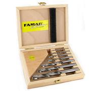 Famag 1593.507 HM de madera espiral Juego de brocas, 7 piezas en caja de madera: 3, 4, 5, 6, 8, 10 y 12 mm