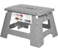 Famanu, escalón plegable de 22 cm, antideslizante, color gris. Escalón de plástico compacto, ideal para la cocina y el baño
