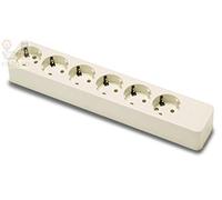 Famatel 2507 - Base 6 tomas schuko 10-16a-250v blanco