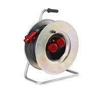 FAMATEL 30052 - Enrollacable ind. metalicoIP55 50m con 2 bases ind 3P+N+T 16A 400V