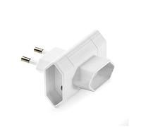 FAMATEL - Adaptador enchufe triple | 10A | 250V | Espiga 4 mm | Color Blanco Marfil