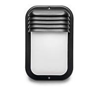 Famatel - Aplique Ecoled | IP44 | E-27 | 18W |Difusor termoplástico | Vertical | Bombillas E27 | Producto certificado con CE | Negro