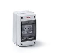 FAMATEL - Armario Acqua IP65 con magnetotérmico | 1 Toma TTL | 16A | 250V | Blanco