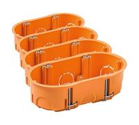 Famatel - Caja empotrar para mecanismos | Doble | 67x39 mm | Naranja (Paquete de 4)