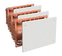 FAMATEL - Caja empotrar | Tapa con tornillos | Sin conos | 205x130x45 | Naranja (Paquete de 3)