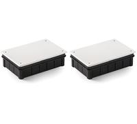 FAMATEL - Caja estanca IP30 | Tapa con Tornillos | Sin conos | 160x100x50 | Gris (Paquete de 2)