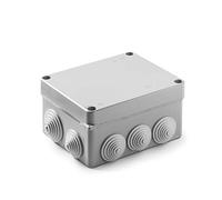 FAMATEL - Caja estanca IP55 | 160 x 135 x 83 mm | Con 8 conos 32 y 2 conos 40 | Tapa con tornillos | 1/4 vuelta | Gris