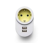 FAMATEL - Cargador/ enchufe con múltiples ranuras | 2 USB | Ahorrador de espacio | Necesidad para viajeros | Protección Infantil | Blanco