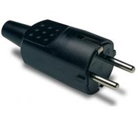 FAMATEL - Clavija 4,8mm I PVC goma I TT I 16A I 250V I Negro
