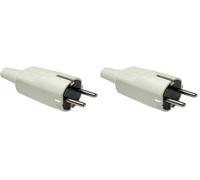 FAMATEL - Clavija goma IP44 | Goma termoplástica | TT | 16A | 250V | Blanco (Paquete de 2)